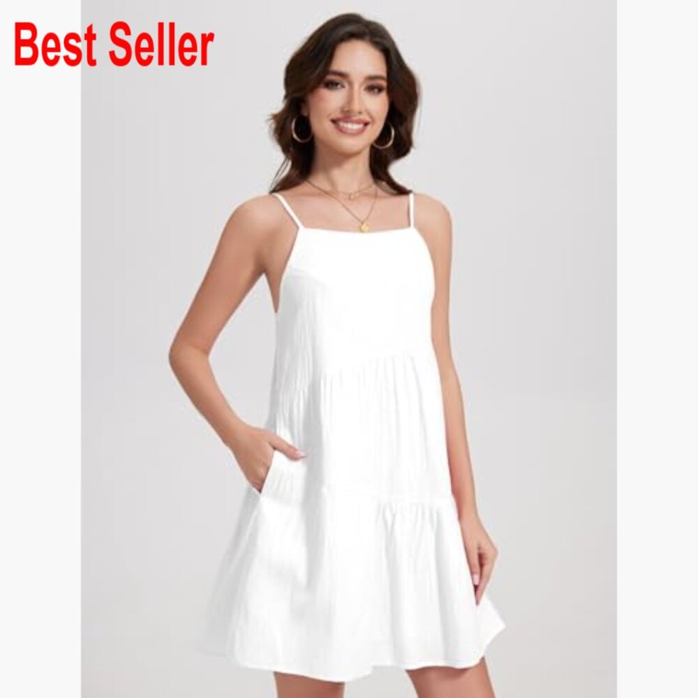 Polyester Backless Mini Dress With Spaghetti Stra… - image 3